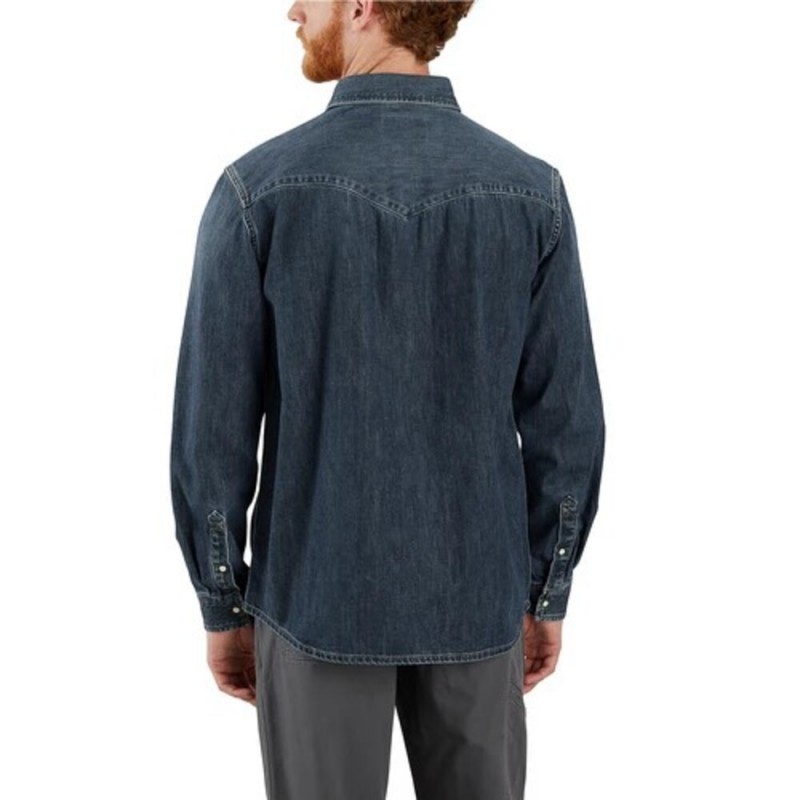 CARHARTT MONTANA RELAXED FIT MIDWEIGHT DENIM LS SNAP FRONT SHIRT