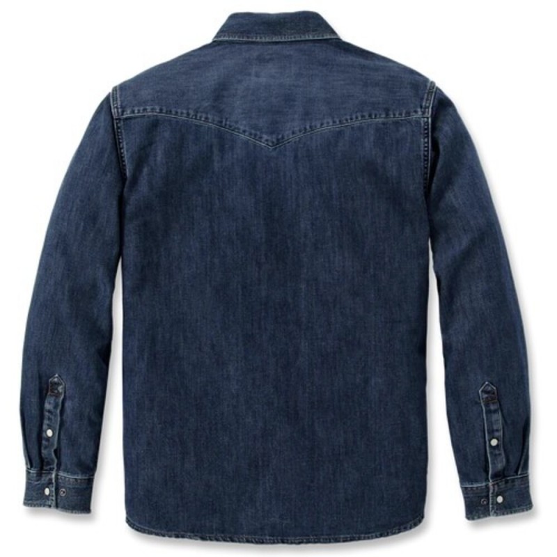 CARHARTT MONTANA RELAXED FIT MIDWEIGHT DENIM LS SNAP FRONT SHIRT