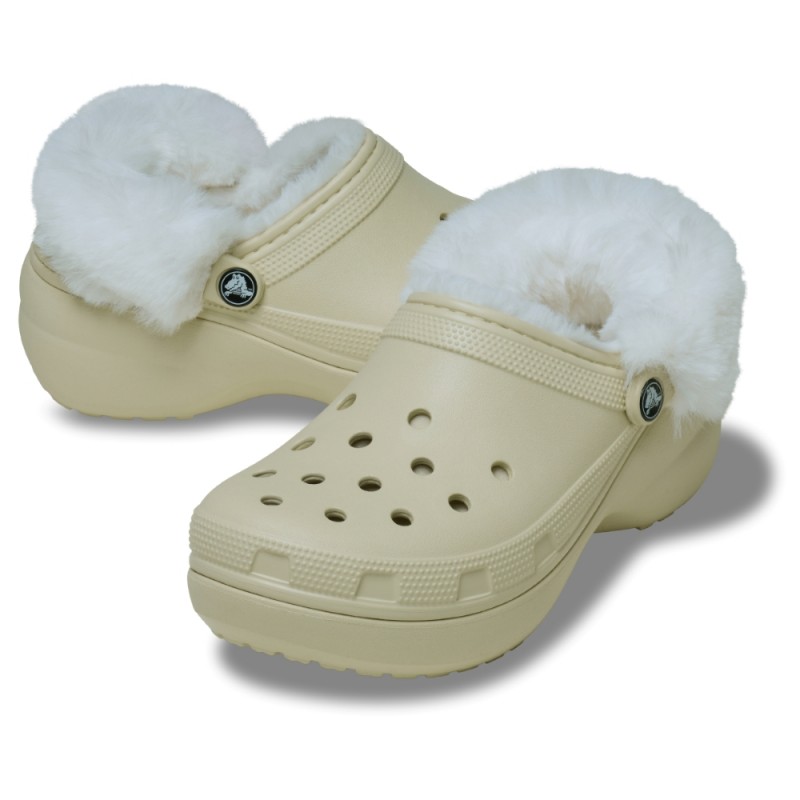 CROCS CLASSIC PLATFORM FUZZ LINED CG