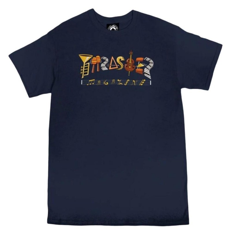 THRASHER FILLMORE LOGO T-SHIRT-NAVY BLUE