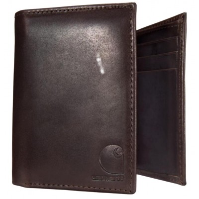 CARHARTT OIL TAN LEATHER TRIFOLD WALLET