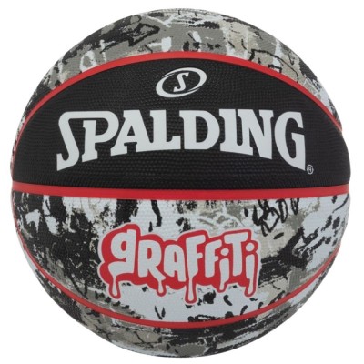 SPALDING BLACK RED GRAFFITI SZ7 RUBBER