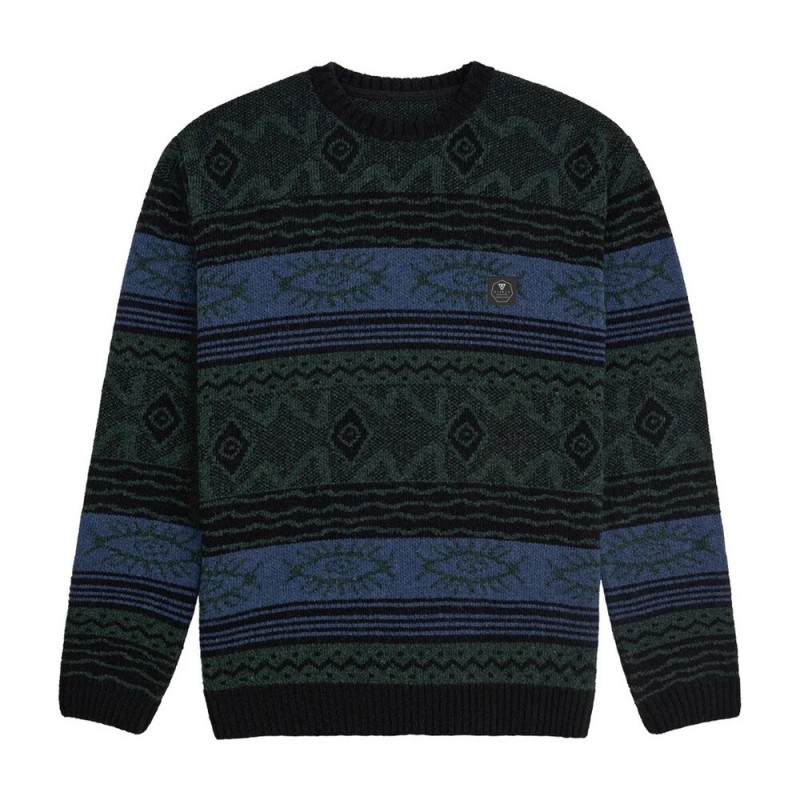 VISSLA BLUR JACQUARD CREW SWEATER