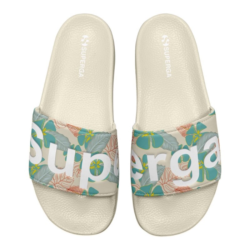 SUPERGA 1908 SLIDES HIBISCUS PRINT POLYSOFT