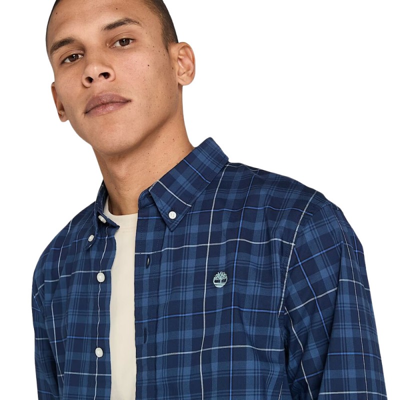 TIMBERLAND STRETCH POPLIN CHECK SH PEACO