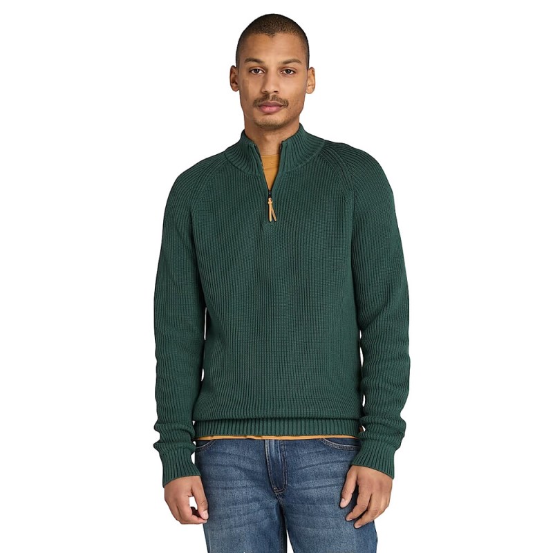 TIMBERLAND TEXTURED 1/4 ZIP SWEATER