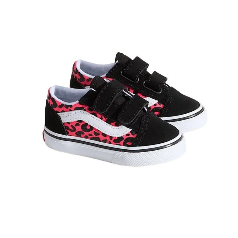 VANS OLD SKOOL V GLITTER LEOPARD DIVA PINK